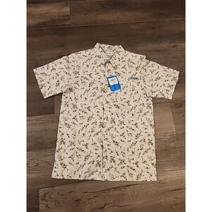 Columbia Men's WILD CAST Camp Fishing Shirt Sz Medium NEW FO6044-022 Stone Hunt